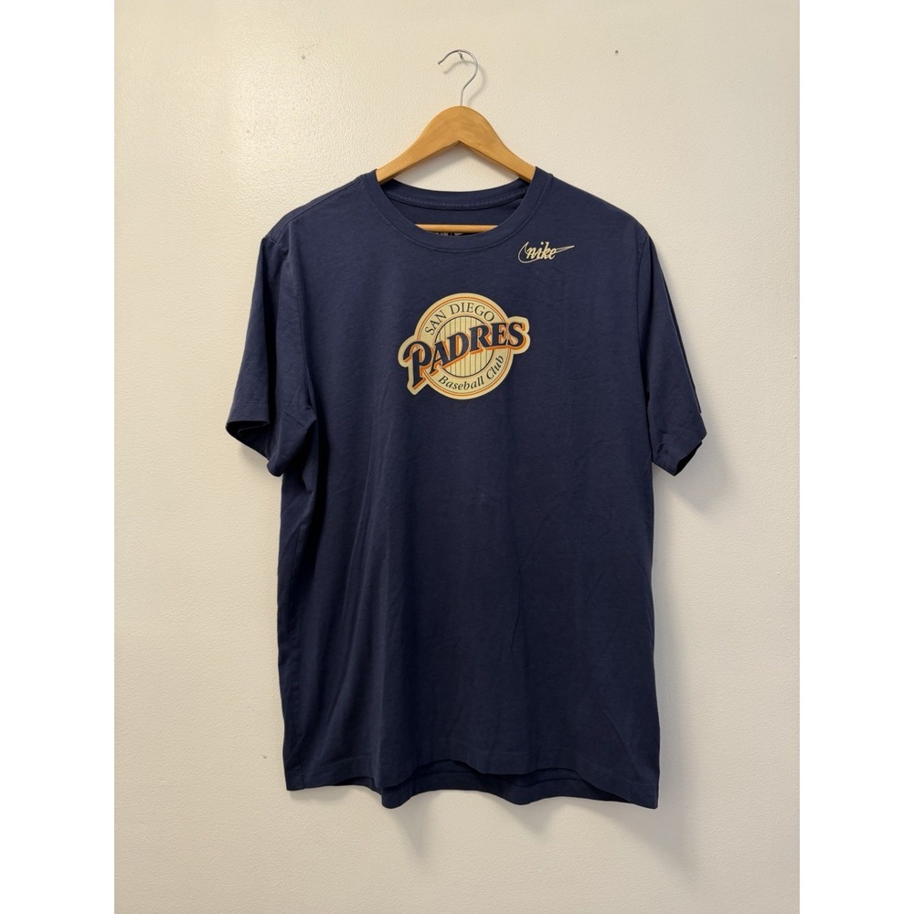Nike MLB San Diego Padres Cooperstown Collection Baseball Blue Shirt Adult Large